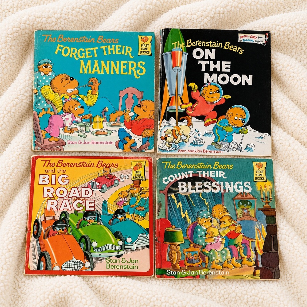 Berenstain Bears Book Lot 4 On theโ Moon Forget Their Manners Vintage Reader